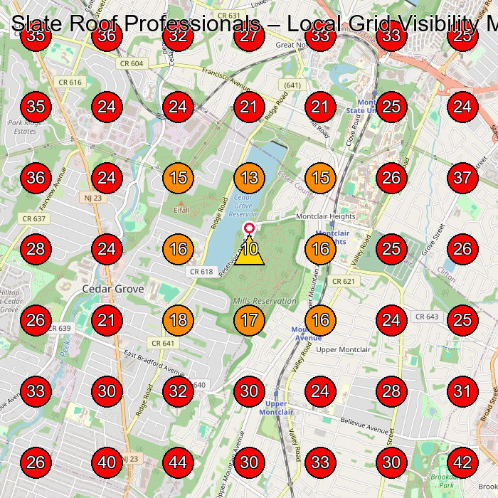 Slate Roof Professionals GeoGrid visibility map for Roofing Contractor in Little Falls